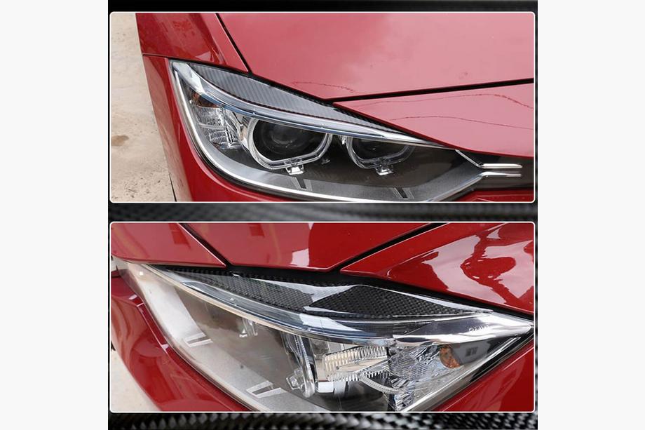 BMW 3 серия F30/F31 2012-2019 гг. Реснички на Фары V2 (для F30, Карбон) Фото 5