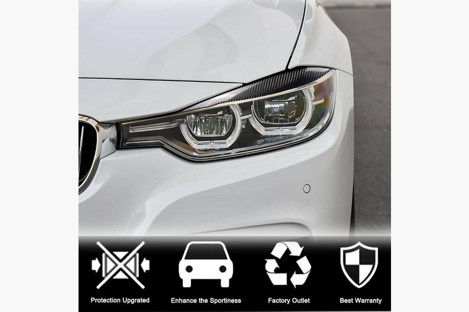 BMW 3 серия F30/F31 2012-2019 гг. Реснички на Фары V2 (для F30, Карбон) Фото 8