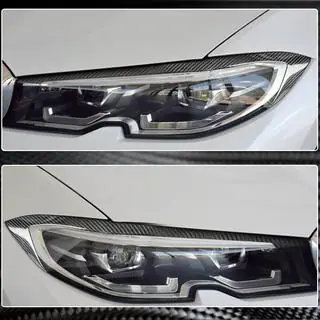 Реснички на Фары (2018-2022, Карбон) BMW 3 серия G20/G21 2018- гг. фото 4