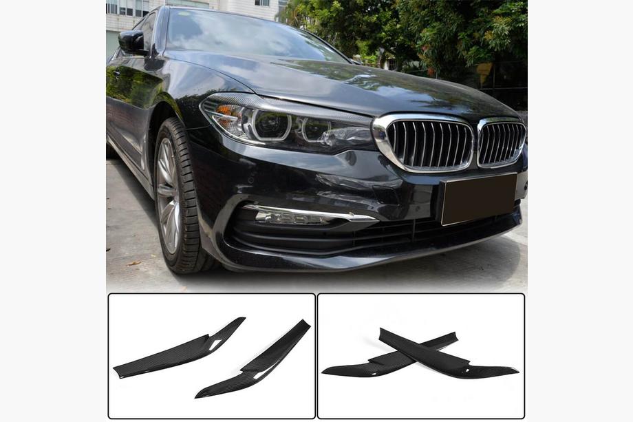 BMW 5 серия G30/G31 2017-2023 гг. Реснички на Фары Сухой Карбон (2017-2020) Image