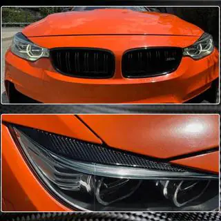 Реснички на фары V1 (для F80, Карбон) BMW 3 серия F30/F31 2012-2019 гг. фото 3