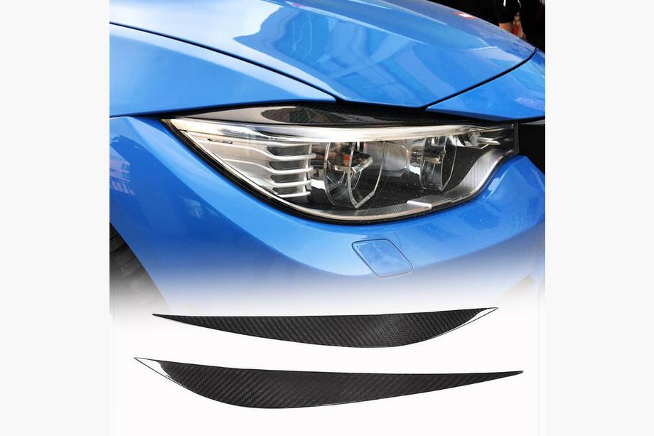 BMW 4 серия F32/F33/F36 2012-2020 гг. Реснички на Фары V2 (Карбон) Image