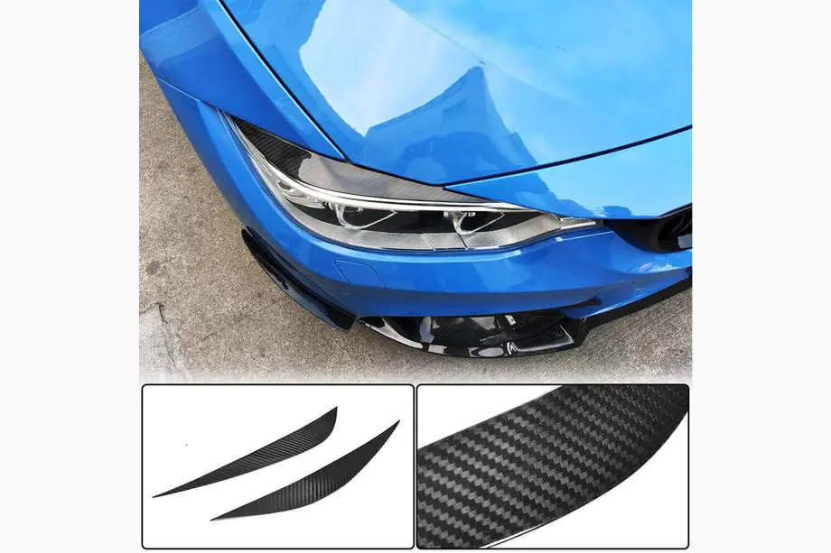 BMW 4 серия F32/F33/F36 2012-2020 гг. Реснички на Фары V2 (Карбон) Фото 2