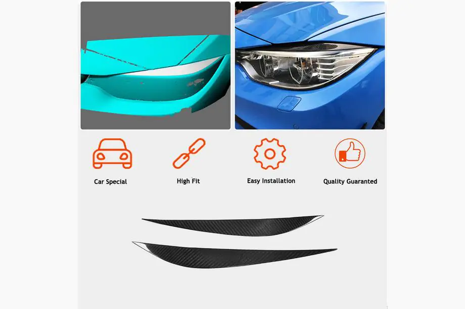 BMW 4 серия F32/F33/F36 2012-2020 гг. Реснички на Фары V2 (Карбон) Фото 3