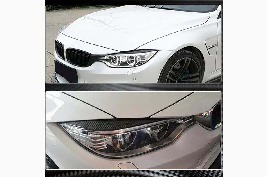 BMW 4 серия F32/F33/F36 2012-2020 гг. Реснички на Фары V2 (Карбон) Фото 5