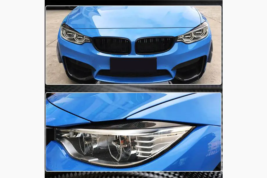 BMW 4 серия F32/F33/F36 2012-2020 гг. Реснички на Фары V2 (Карбон) Фото 6
