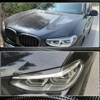 Реснички на фары (2018-2021, Карбон) BMW X3 G01 2018- гг. фото 4