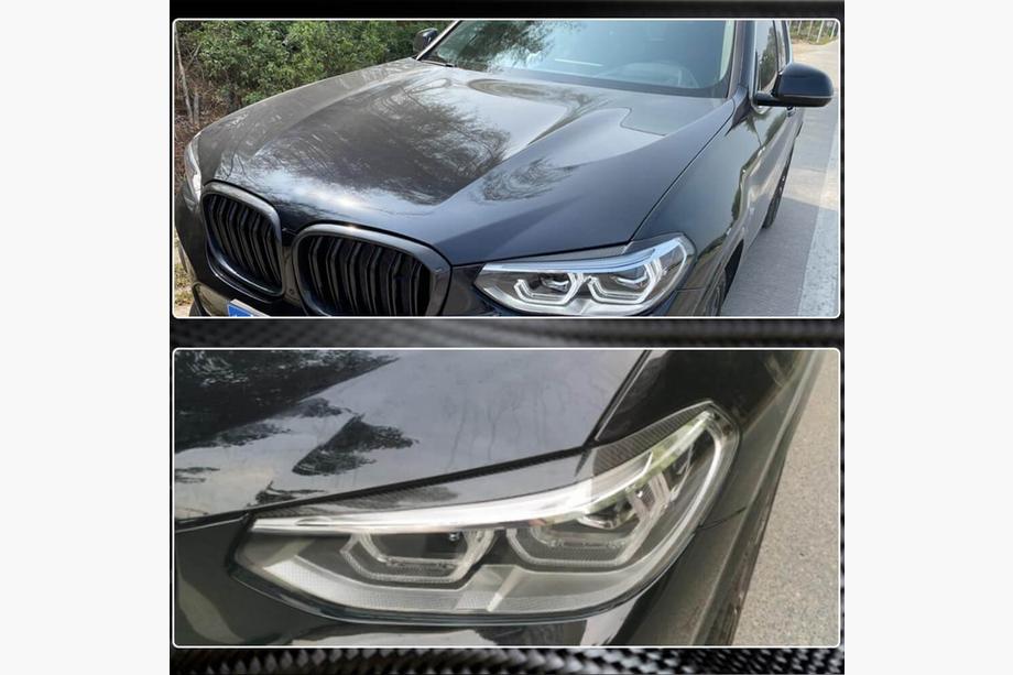 BMW X3 G01 2018- гг. Реснички на фары (2018-2021, Карбон) Фото 4