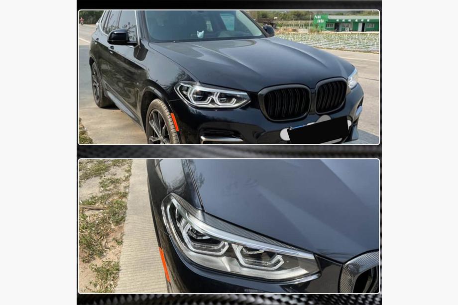 BMW X3 G01 2018- гг. Реснички на фары (2018-2021, Карбон) Фото 5