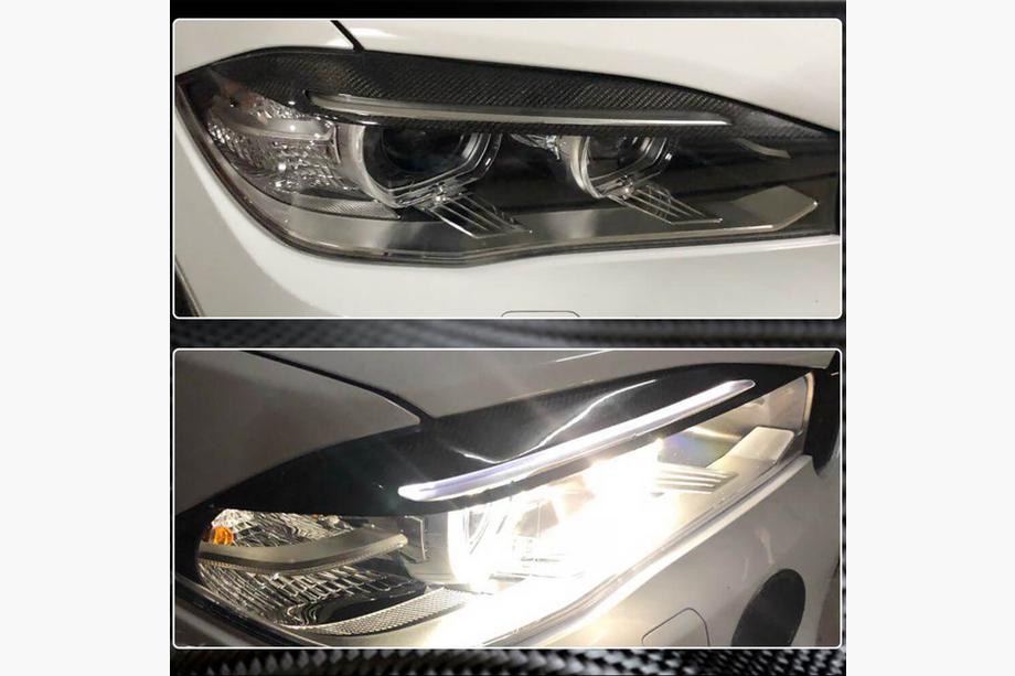 BMW X5 F15 2013-2018 гг. Реснички на фары V1 (Карбон) Фото 3