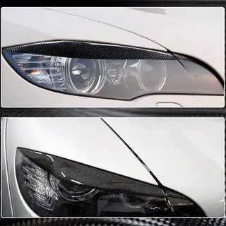 Реснички на фары (Карбон) BMW X6 E71 2008–2014 гг. фото 4