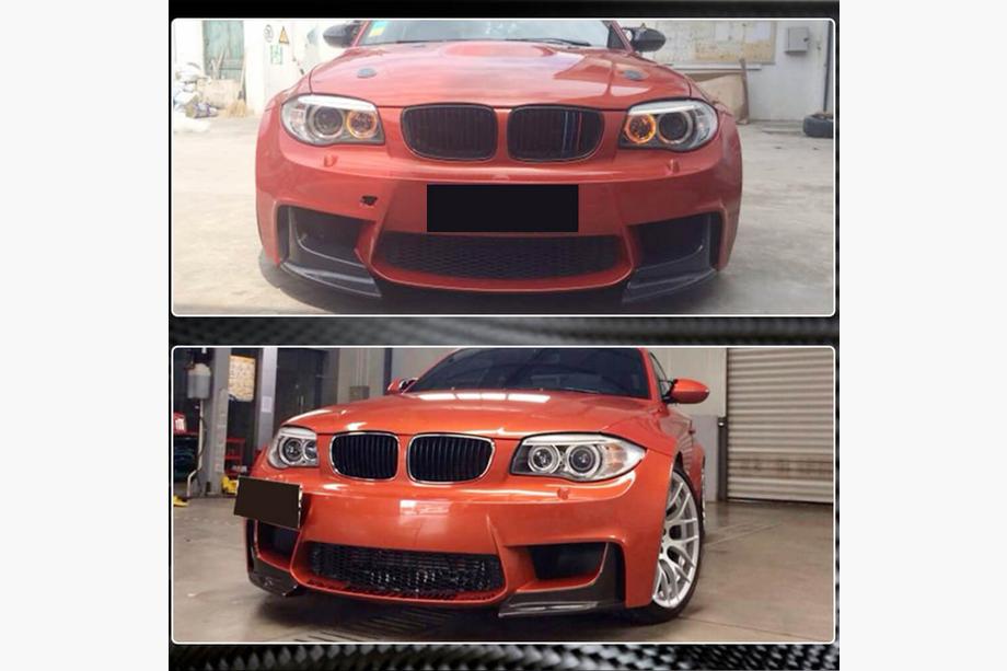 BMW 1 серия E81/E82/E87/E88 2004-2011 гг. Накладки Flap на передний бампер (для 1M E82, Карбон) Фото 3