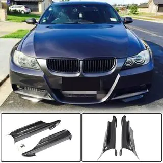 Флапсы на передний бампер (для E90 2005-2008 M-Sport, Карбон) фото 1