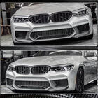 BMW 5 серия G30/G31 2017-2023 гг. Накладки Flap на передний бампер (для M5 F90 2017-2020, Карбон) фото 4