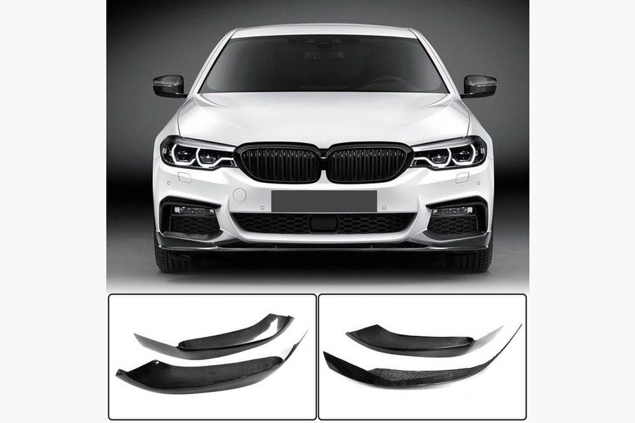 BMW 5 серия G30/G31 2017-2023 гг. Флапсы на передний бампер Carbon V4 (для M-Sport 2017-2020) Image