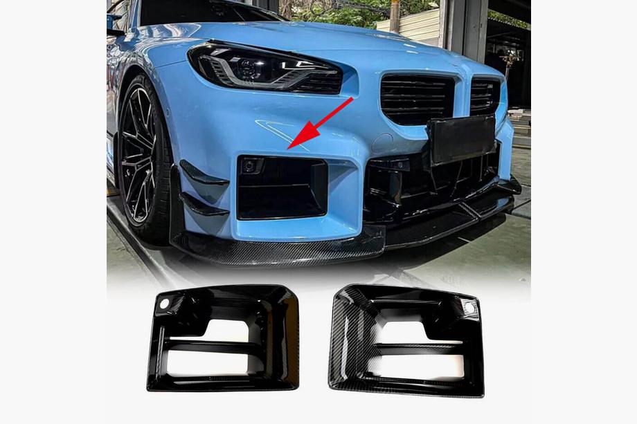 BMW 2 серия G42 2021- гг. Накладки Flap на передний бампер Carbon V2 (для G87) Image