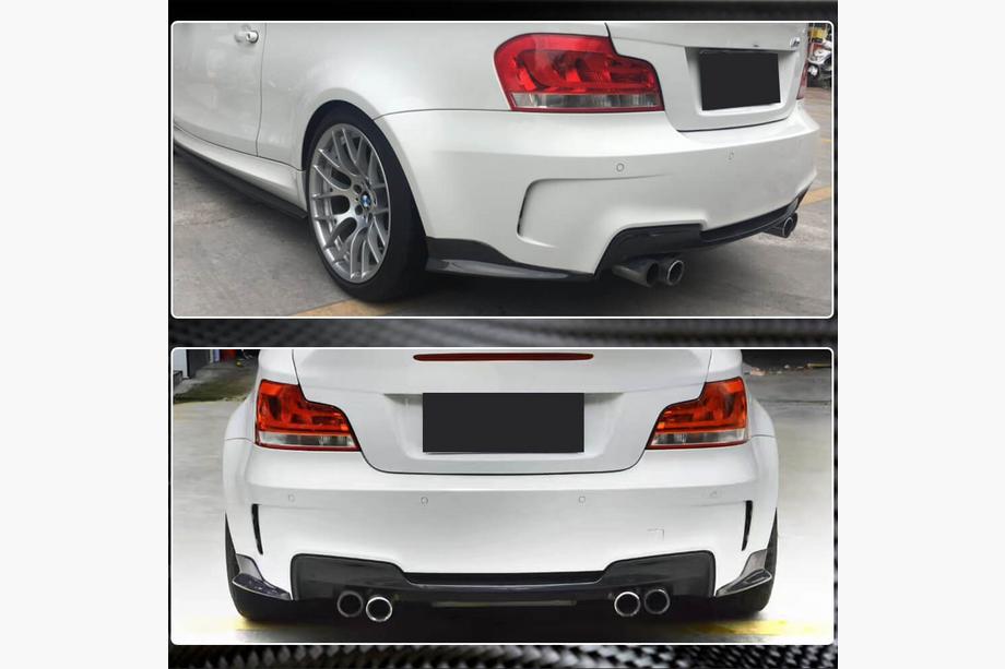 BMW 1 серия E81/E82/E87/E88 2004-2011 гг. Накладки Flap на задний бампер (для E82 1M, Карбон) Фото 4
