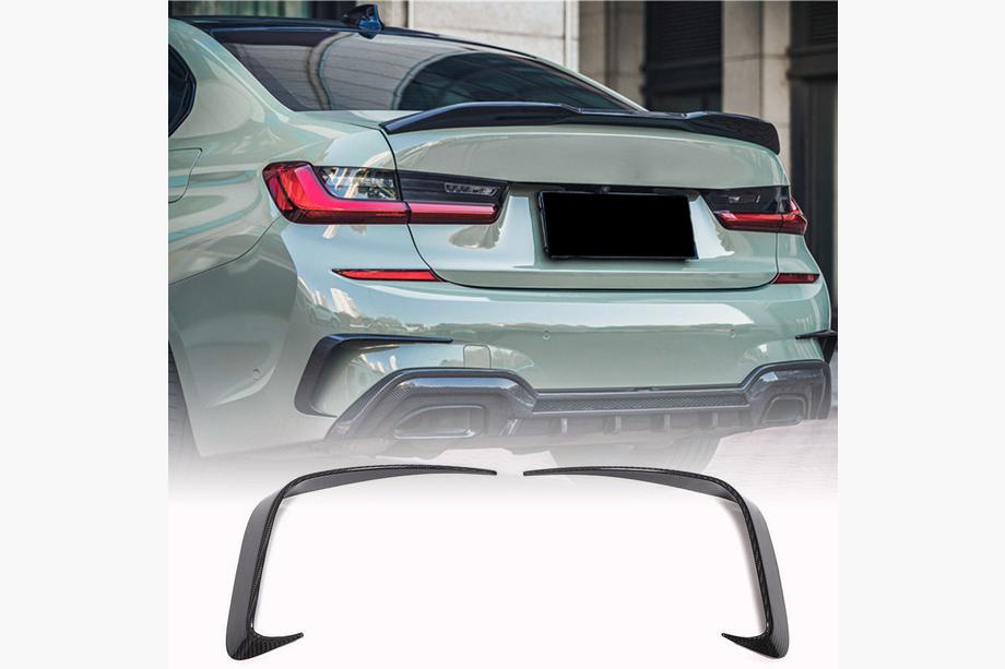 BMW 3 серия G20/G21 2018- гг. Накладки Flap на задний бампер (для M-Sport 2018-2022, Карбон) Image