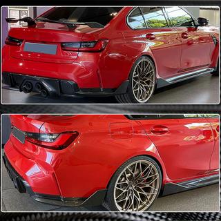 Накладка на задний бампер Flap V2 (для G80, Карбон) фото 3