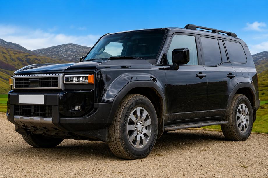 Toyota Land Cruiser Prado 250 2023- гг. Рейлинги на крышу OEM черные (алюминий) Фото 1