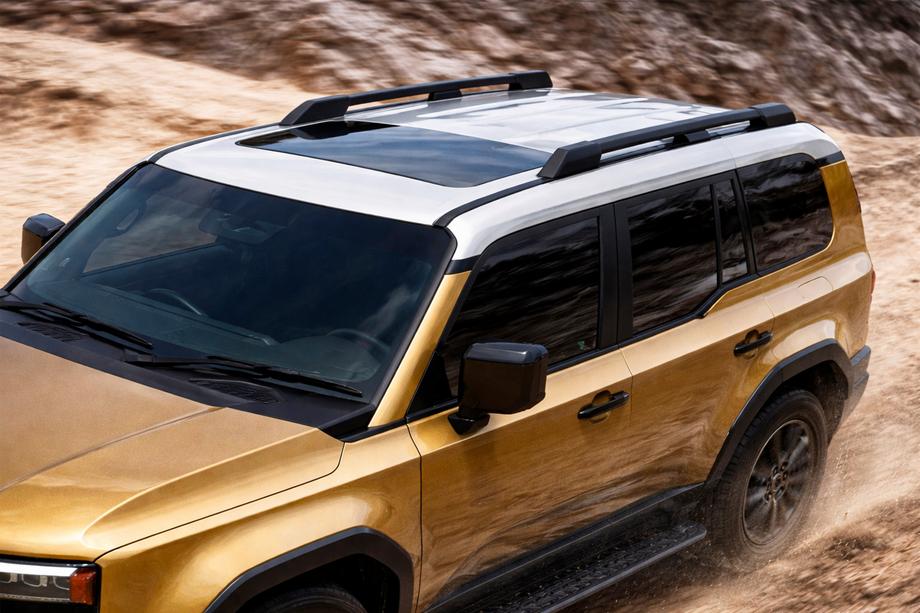 Toyota Land Cruiser Prado 250 2023- гг. Рейлинги на крышу OEM черные (алюминий) Фото 3