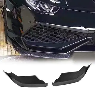 Флапсы переднего бампера V1 Карбон Lamborghini Huracan 2014- гг. фото 1