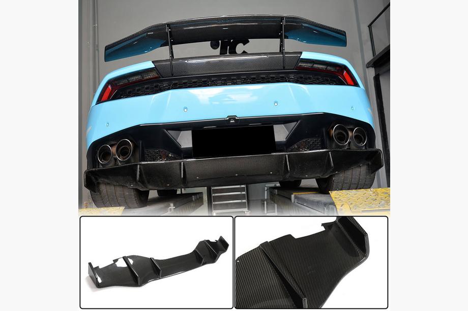 Lamborghini Huracan 2014- гг. Диффузор заднего бампера V1 (Карбон) Фото 1