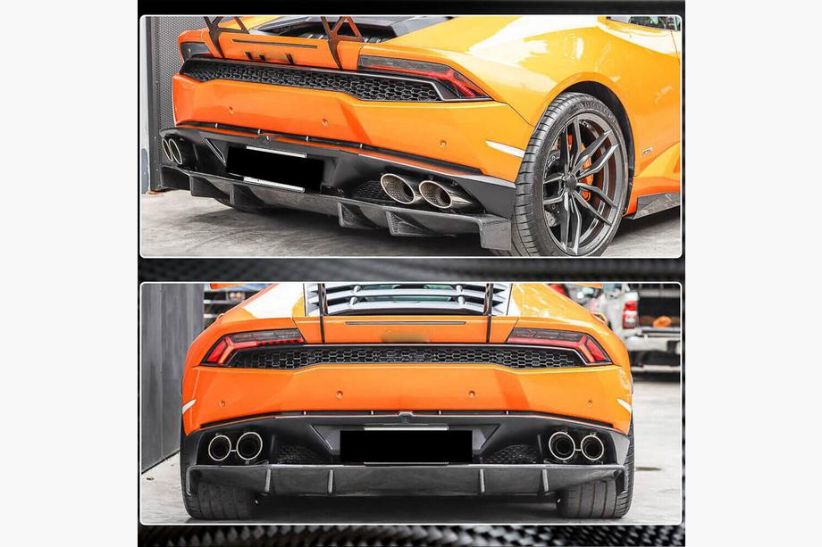 Lamborghini Huracan 2014- гг. Диффузор заднего бампера V1 (Карбон) Фото 3