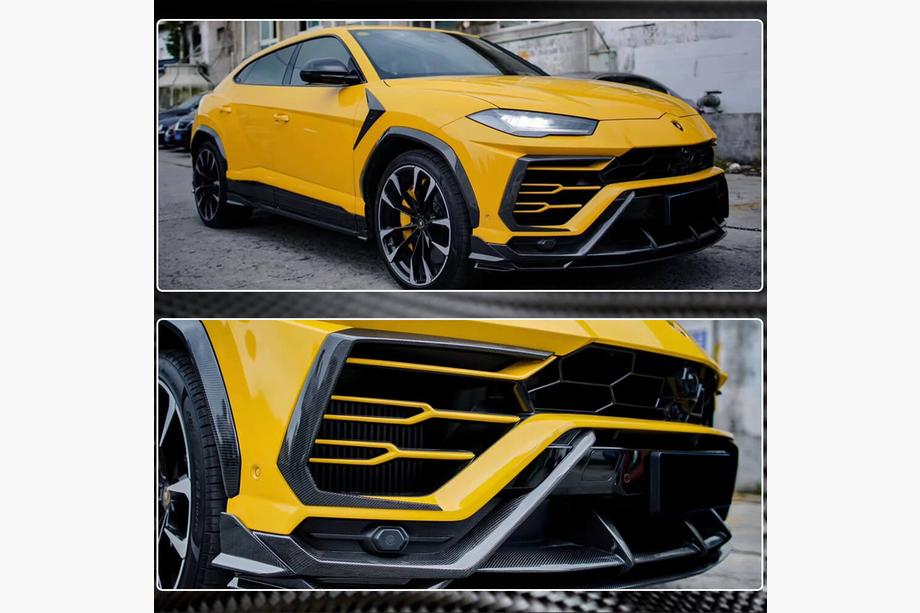 Lamborghini Urus 2018- гг. Накладки Flap на Передний Бампер (Dry Carbon) Фото 5