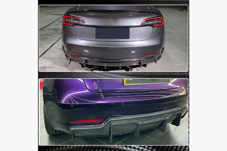 Tesla Model 3 2017- гг. Задний диффузор V1 (2017-2023, Карбон) Фото 6
