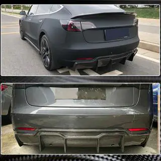 Задний диффузор V2 (2017-2023, Карбон) Tesla Model 3 2017- гг. фото 3