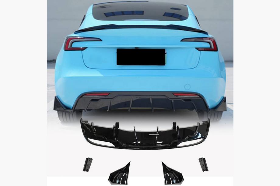 Tesla Model 3 2017- гг. Диффузор заднего бампера ABS V6 Image