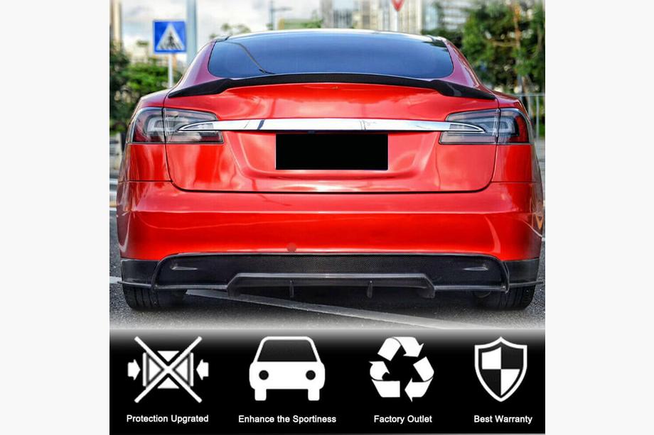 Tesla Model S 2012– гг. Задний диффузор V1 (2016-2021, Карбон) Фото 2
