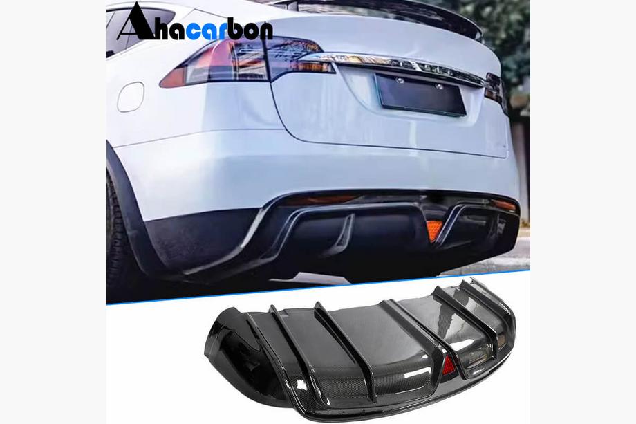 Tesla Model X 2015- гг. Задний диффузор для Plaid 2021-2025, карбон Фото 1