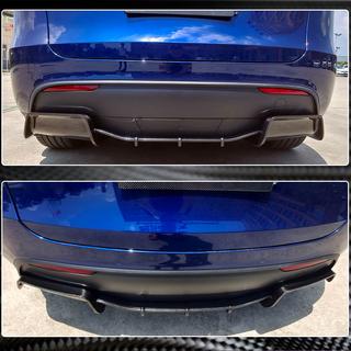 Диффузор заднего бампера Сухой карбон V1 (2019-2021) Tesla Model Y 2020- гг. фото 4