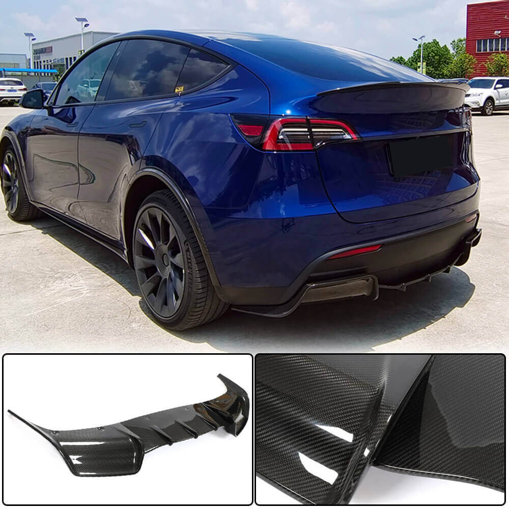 Дифузор заднього бампера V2 (2020-2025, Карбон) для Tesla Model Y 2020- рр
