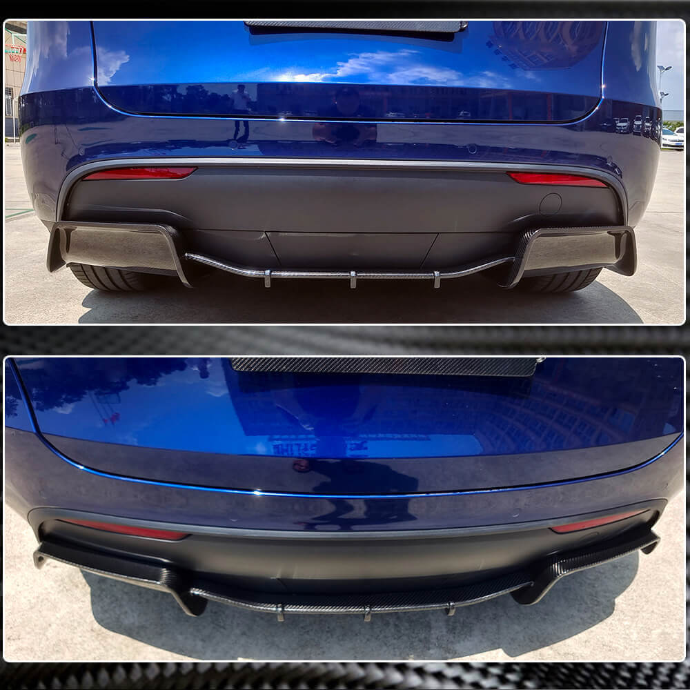 Дифузор заднього бампера V2 (2020-2025, Карбон) для Tesla Model Y 2020- рр - фото 4