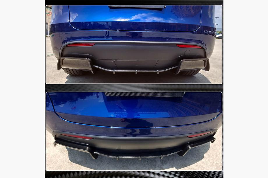 Tesla Model Y 2020- гг. Задний диффузор V2 (2020-2025, Карбон) Фото 4