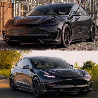 Передний Бампер Лип ABS V9 (2017-2023) Tesla Model 3 2017- гг. фото 2