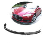 Tesla Model S 2012– гг. Накладка на передний бампер Lip V2 (2012-2016, Карбон) фото 1