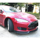 Tesla Model S 2012– гг. Накладка на передний бампер Lip V2 (2012-2016, Карбон) фото 3