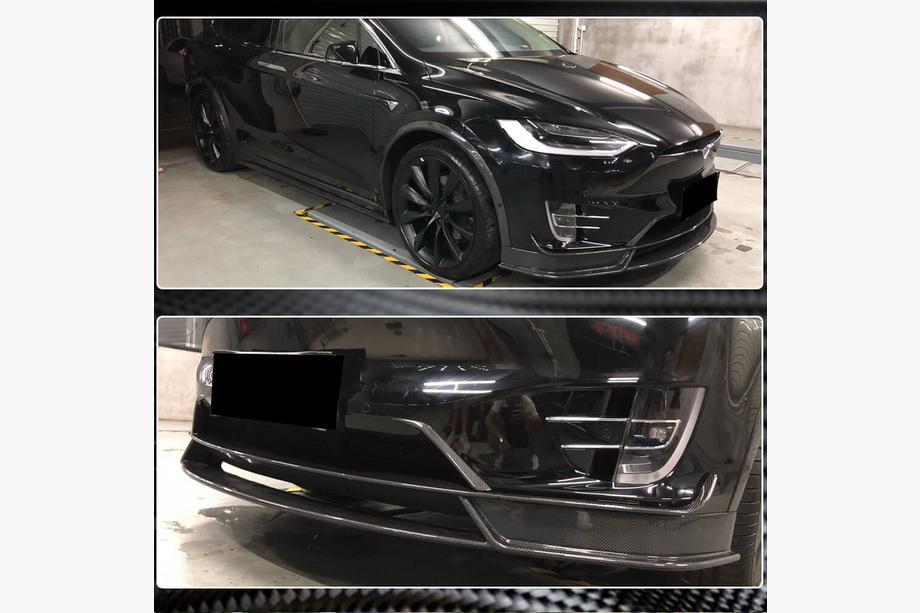 Tesla Model X 2015- гг. Передний Бампер Лип Карбон V2 (2016-2020) Фото 4