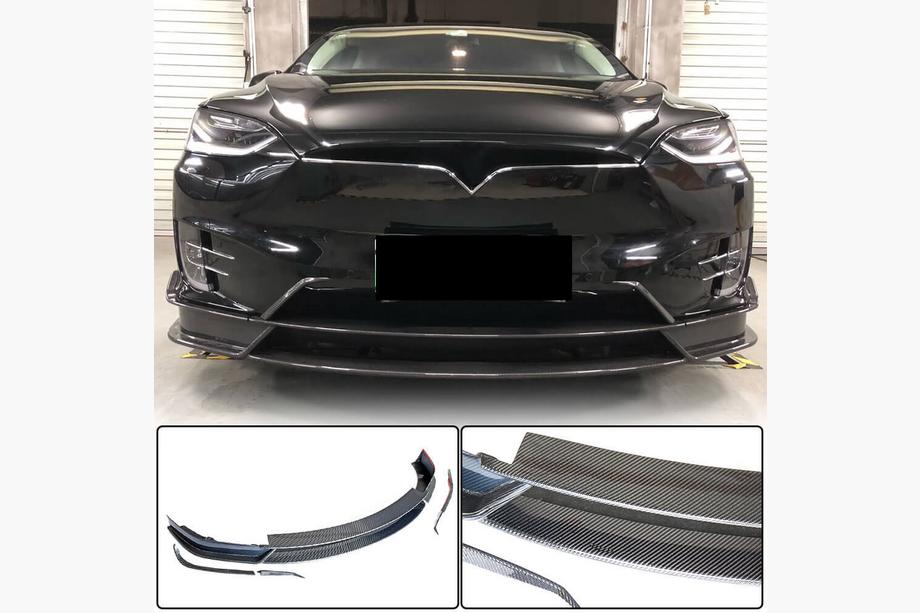 Tesla Model X 2015- гг. Передний Бампер Лип Карбон V3 (2016-2020) Image