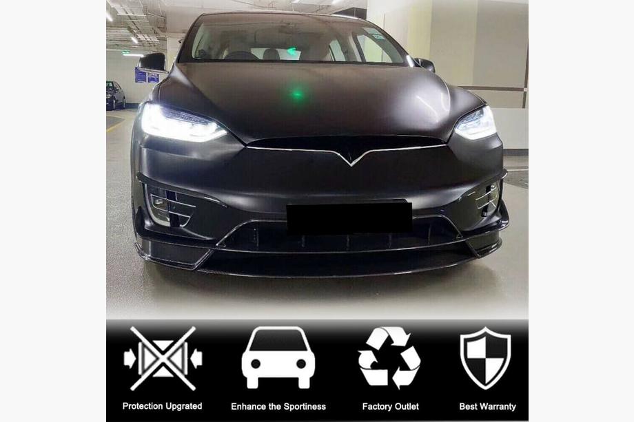 Tesla Model X 2015- гг. Передний Бампер Лип Карбон V3 (2016-2020) Фото 3
