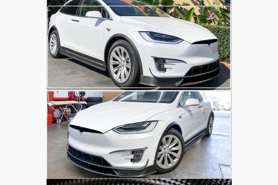 Tesla Model X 2015- гг. Передний Бампер Лип Карбон V3 (2016-2020) Фото 5