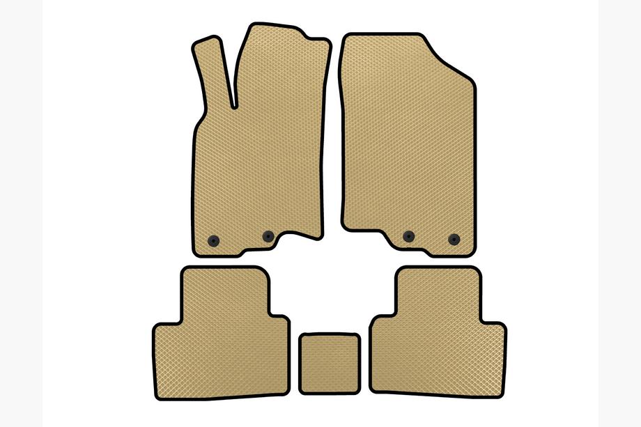 Honda Insight II 2009-2014 гг. Коврики EVA (HB, Гибрид, Бежевые) Image