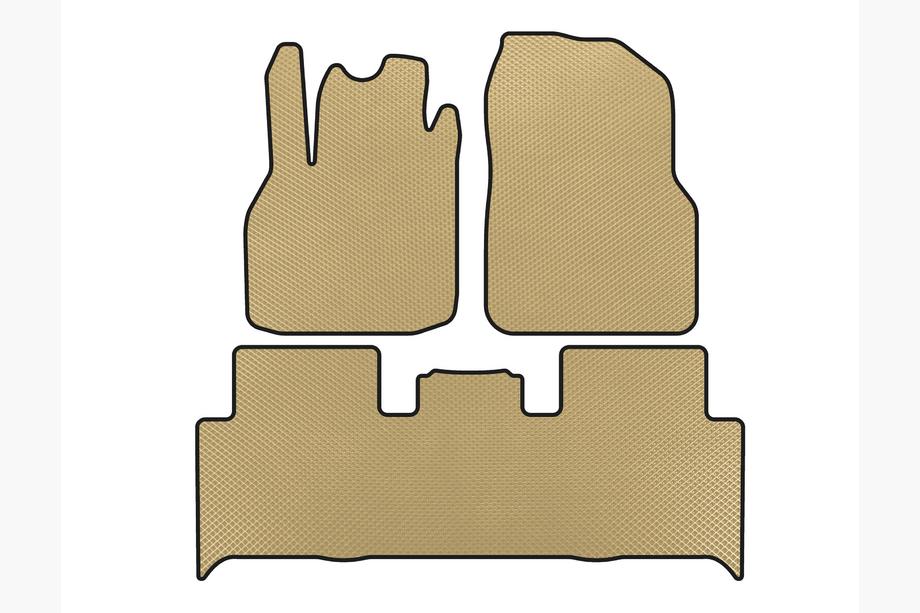 Renault Scenic/Grand 2003-2009 гг. Коврики EVA (2 ряда, Бежевые) Image