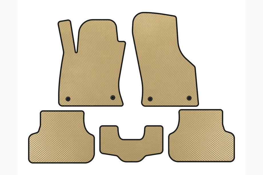 Seat Leon 2013-2020 гг. Коврики EVA (2013-2016, SW, Бежевые) Image