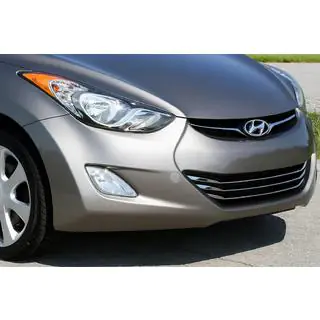 Накладки на решетку радиатора (3 шт, нержавейка) Hyundai Elantra (MD/UD) 2011-2015 гг. фото 1