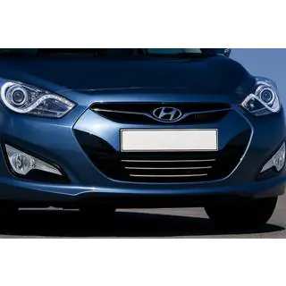 Накладки на решетку радиатора (3 шт, нержавейка) Hyundai I-40 2011-2019 гг. фото 1